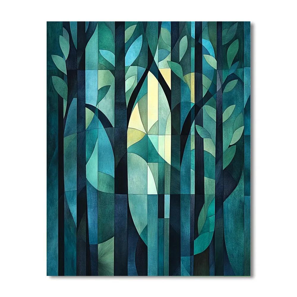 Pablo Picasso Inspired Geometric Forest Abstraction DIY paint by numbers