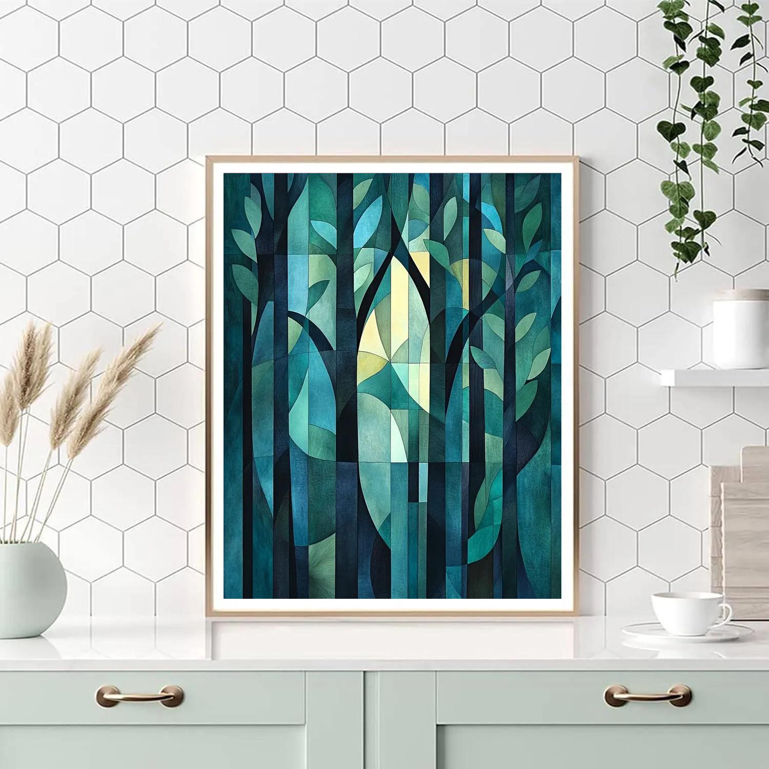 Pablo Picasso Inspired Geometric Forest Abstraction DIY paint by numbers