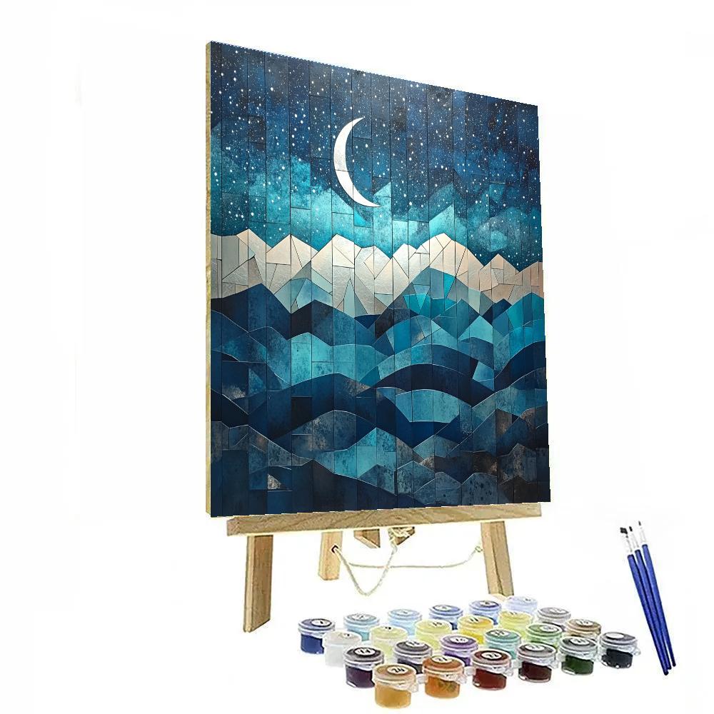 Pablo Picasso Inspired Abstract Night Sky In Cubist Forms Paint by numbers kits