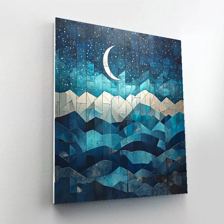 Pablo Picasso Inspired Abstract Night Sky In Cubist Forms Paint by numbers kits