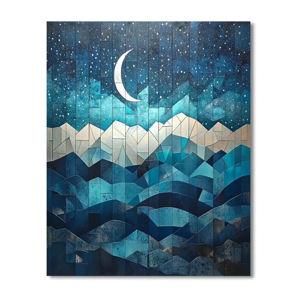 Pablo Picasso Inspired Abstract Night Sky In Cubist Forms Paint by numbers kits