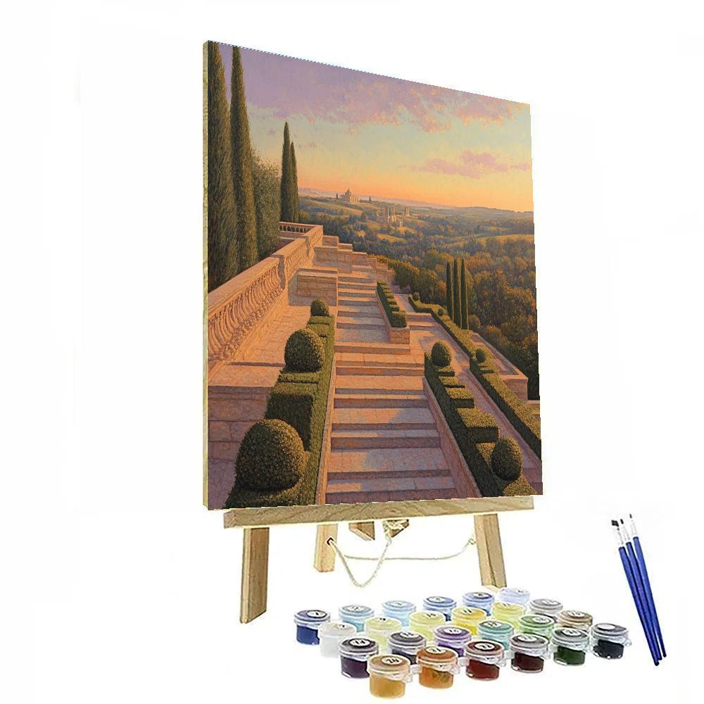 Raphael Inspired Serene Terrace Overlook Number painting