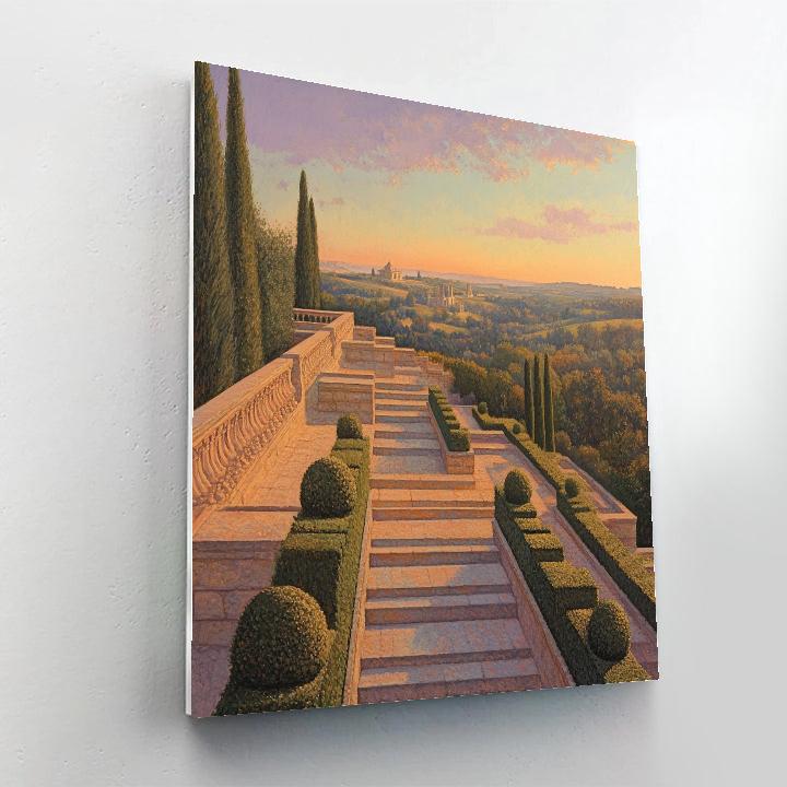 Raphael Inspired Serene Terrace Overlook Number painting