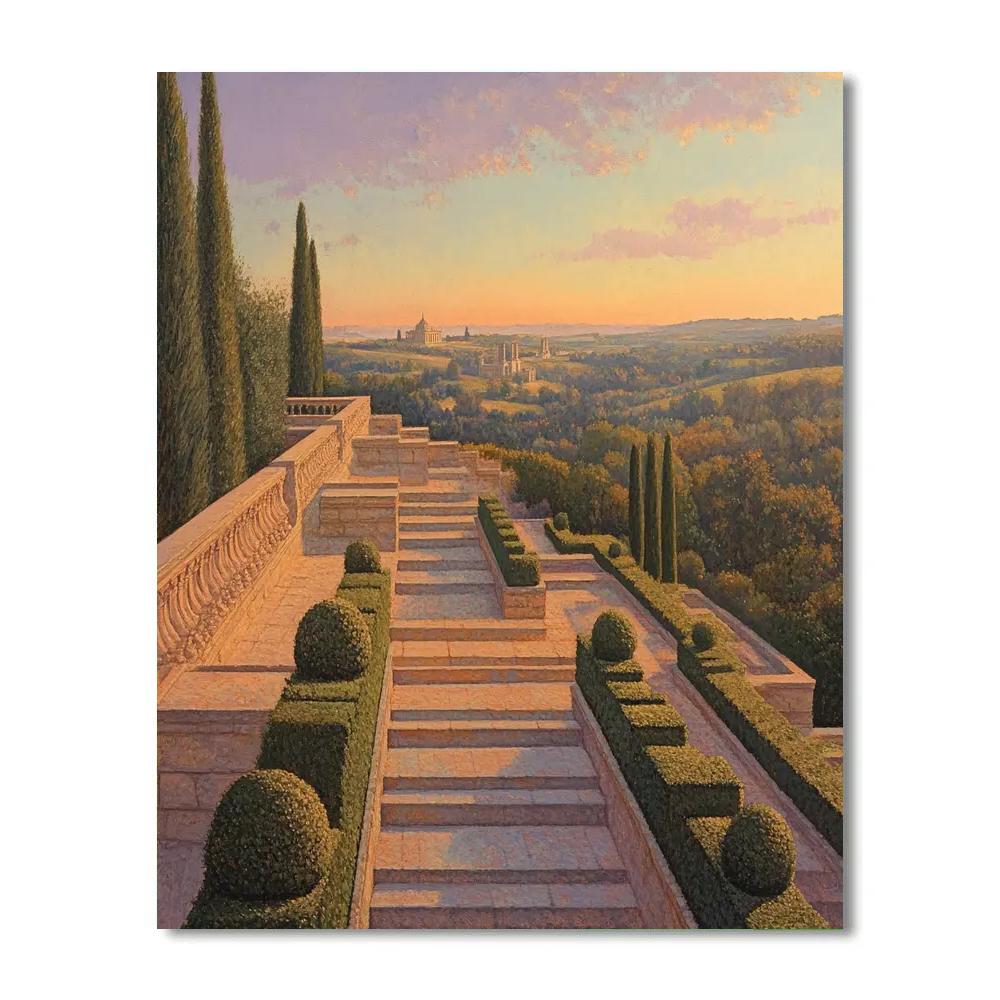 Raphael Inspired Serene Terrace Overlook Number painting