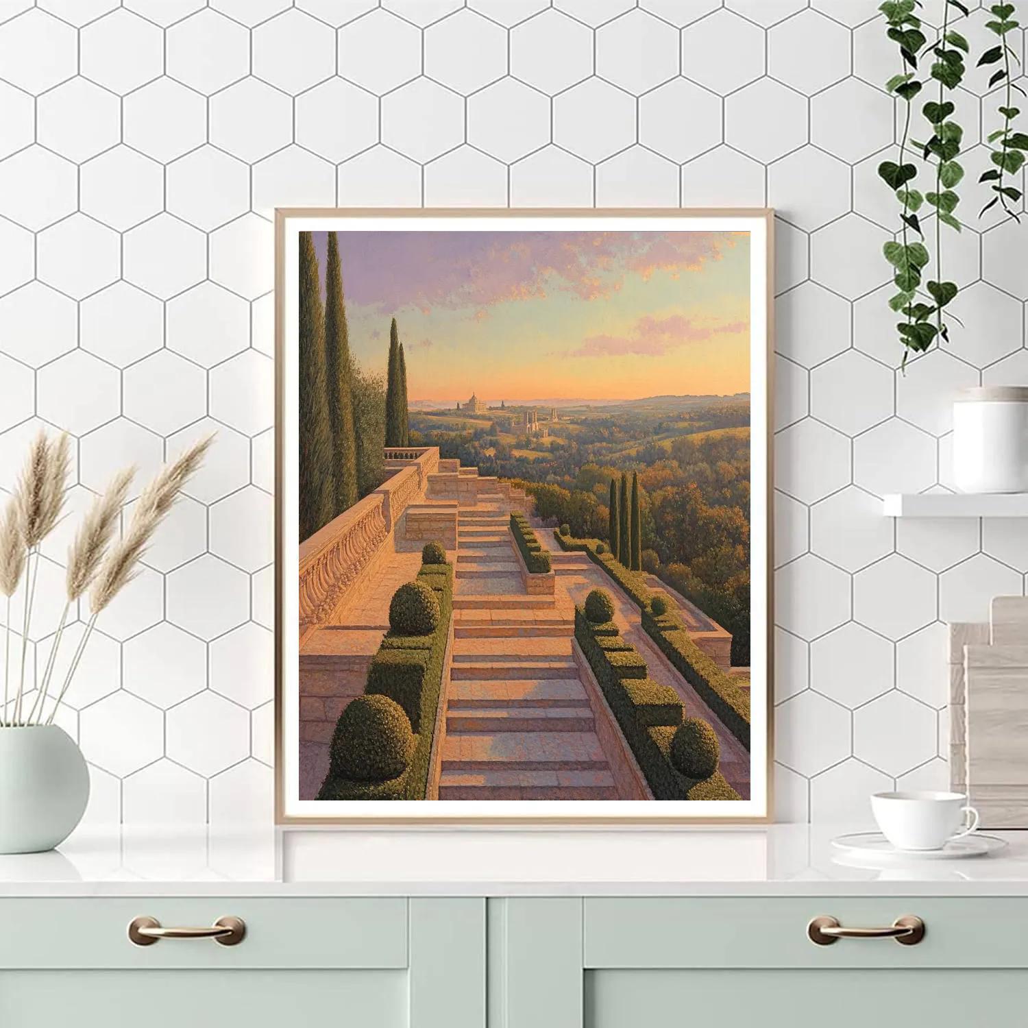 Raphael Inspired Serene Terrace Overlook Number painting