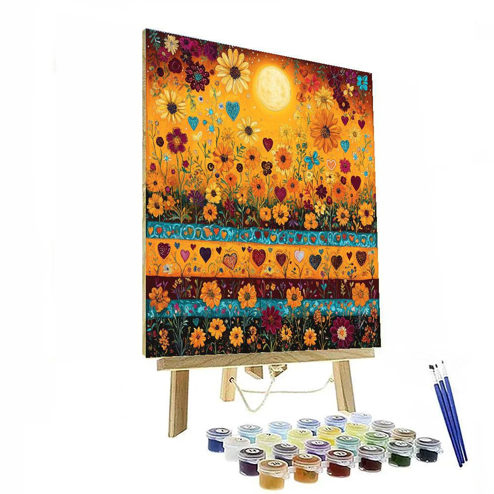 Frida Kahlo Inspired Moonlit Marigold Tapestry DIY paint by numbers