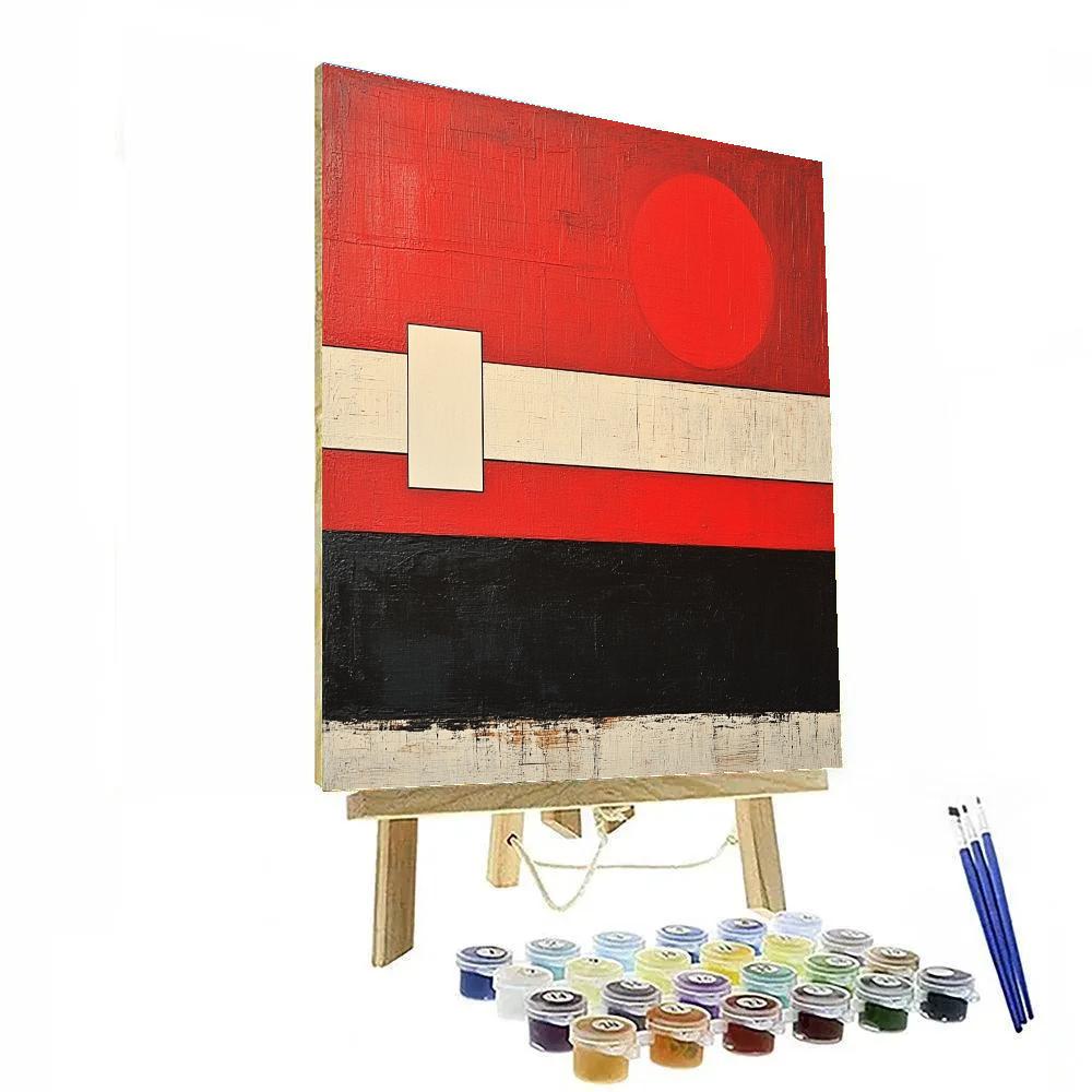 Kazimir Malevich Inspired Red Horizon Composition DIY paint by numbers