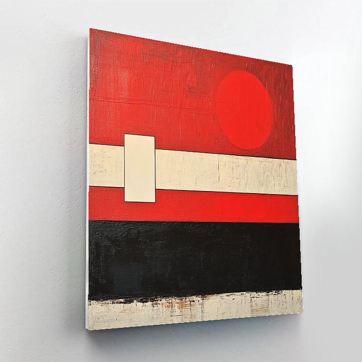 Kazimir Malevich Inspired Red Horizon Composition DIY paint by numbers