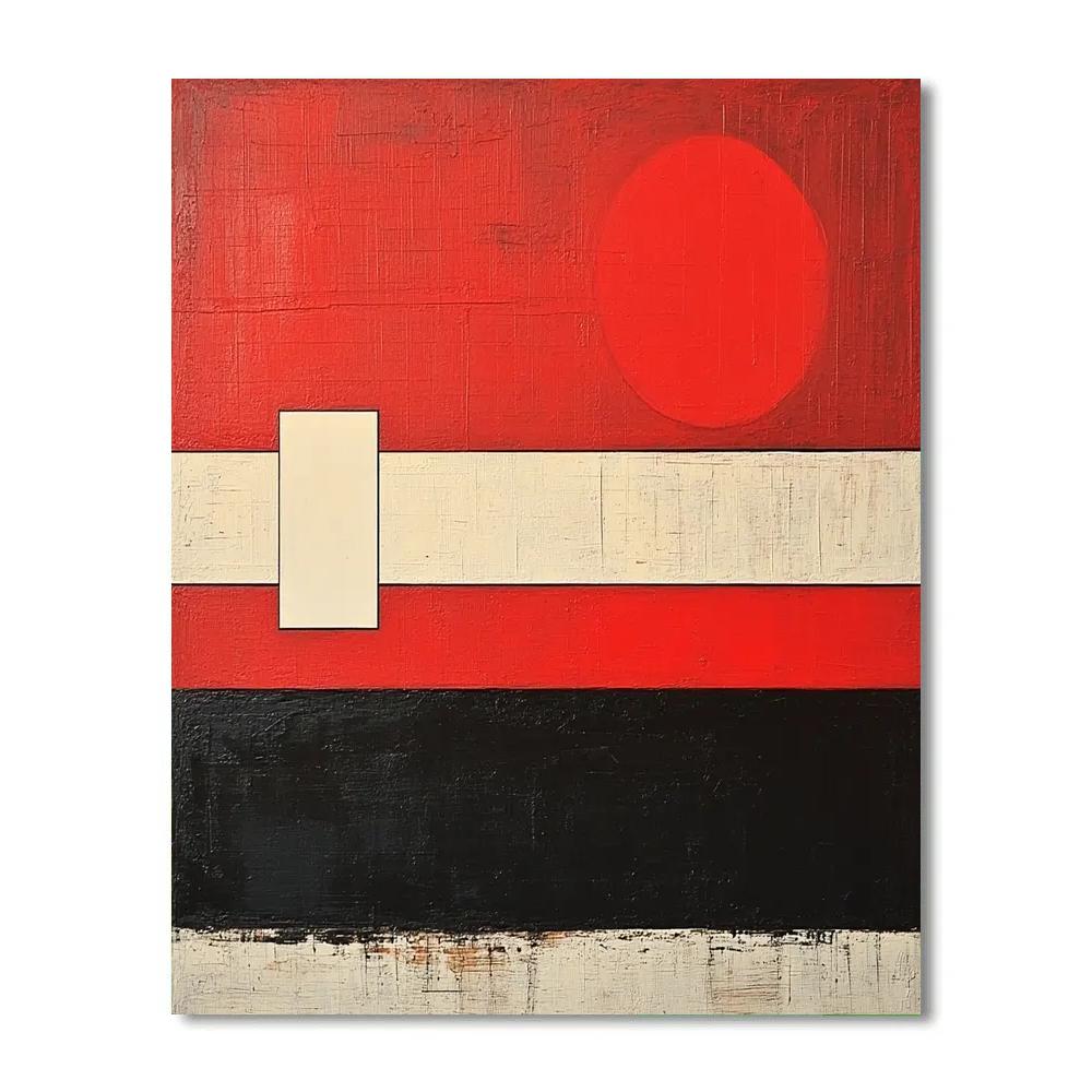 Kazimir Malevich Inspired Red Horizon Composition DIY paint by numbers