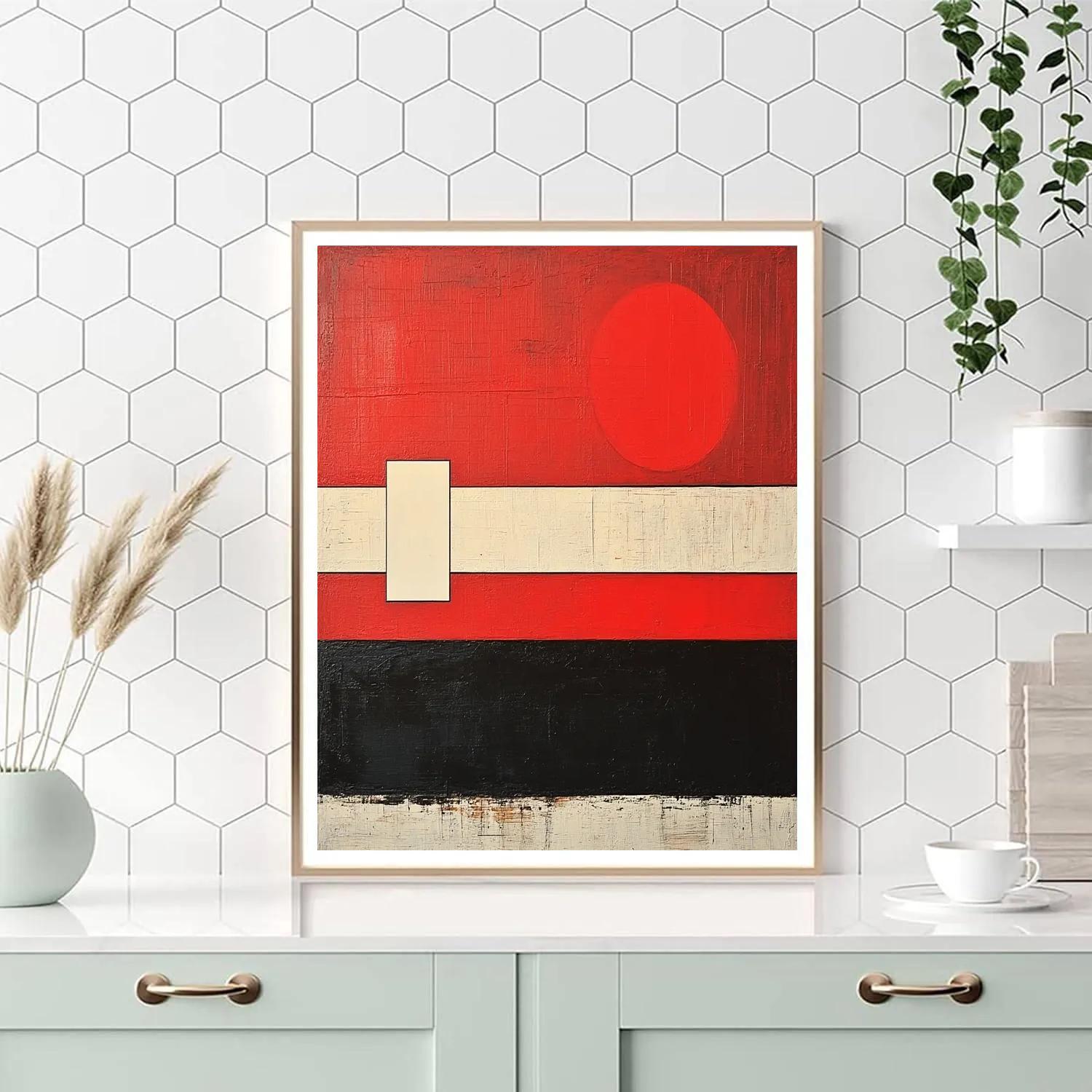 Kazimir Malevich Inspired Red Horizon Composition DIY paint by numbers