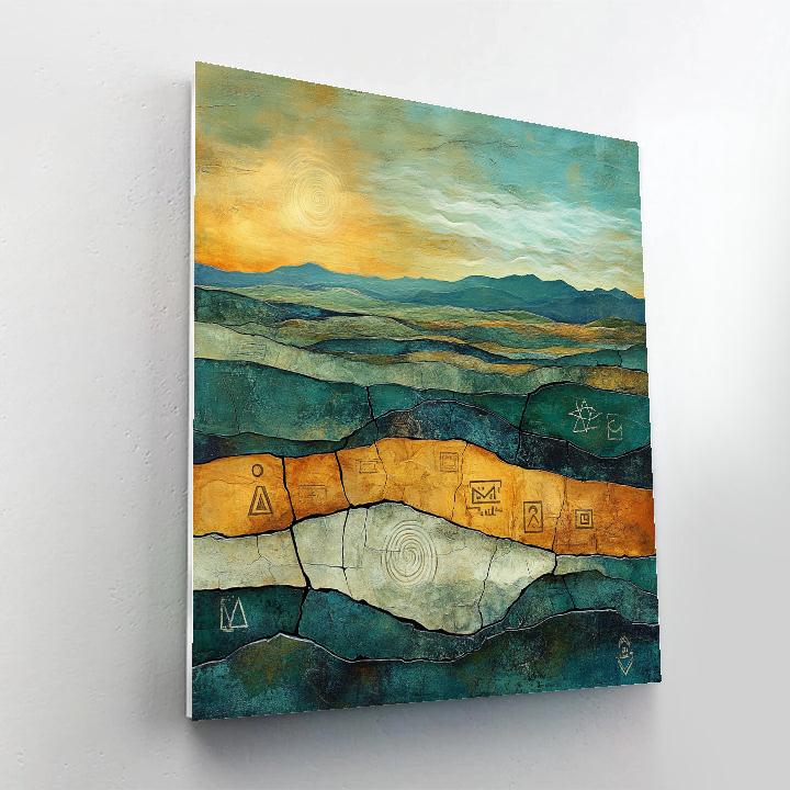 Max Ernst Inspired Tectonic Dreamscape paint by color