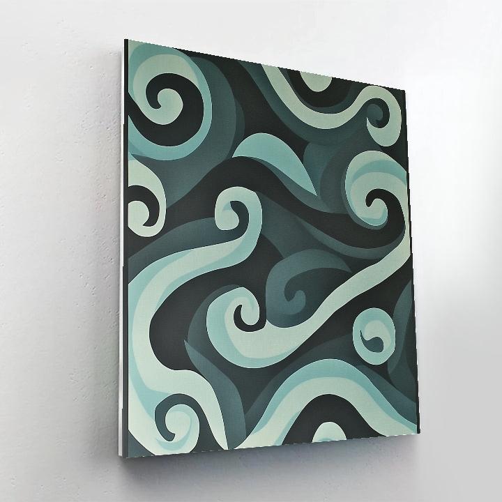 M.C. Escher Inspired Tessellated Ocean Currents Number painting