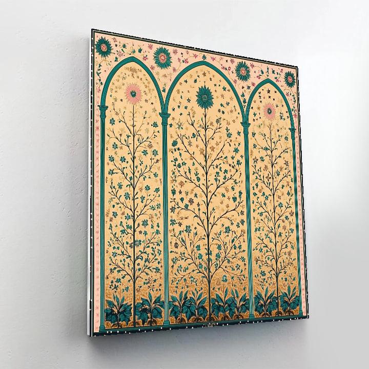 Alphonse Mucha Inspired Celestial Garden Tapestry paint by color