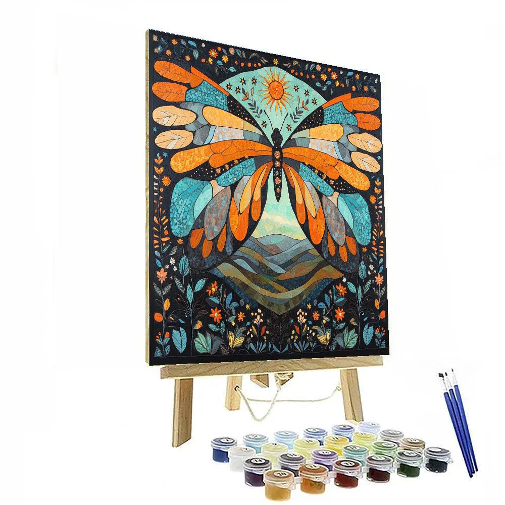 Frida Kahlo Inspired Mirror Of Monarchs Numbered painting kits