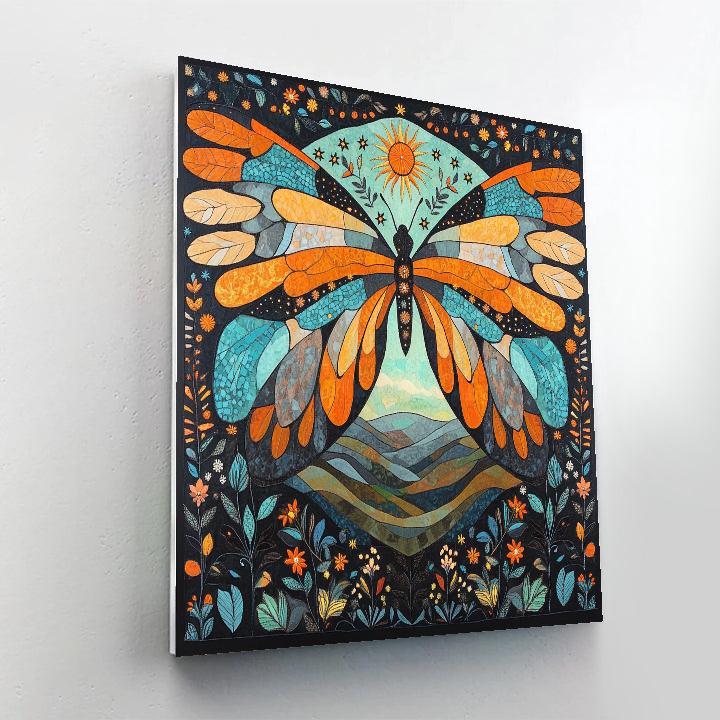 Frida Kahlo Inspired Mirror Of Monarchs Numbered painting kits