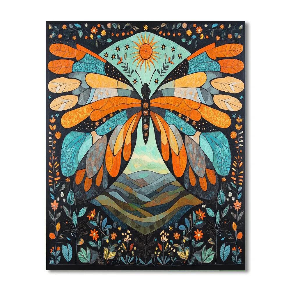 Frida Kahlo Inspired Mirror Of Monarchs Numbered painting kits