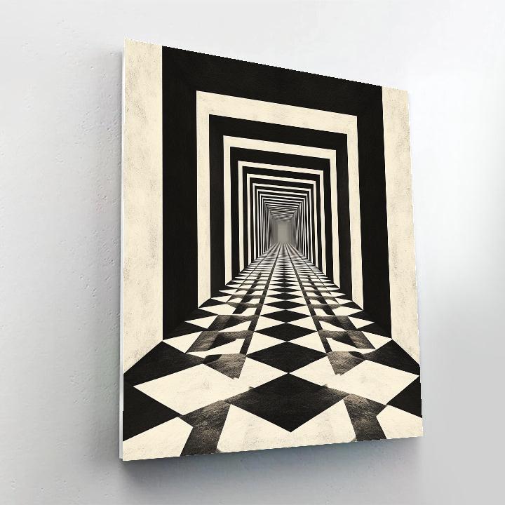 M.C. Escher Inspired Infinite Hexagonal Cascade painting number kit