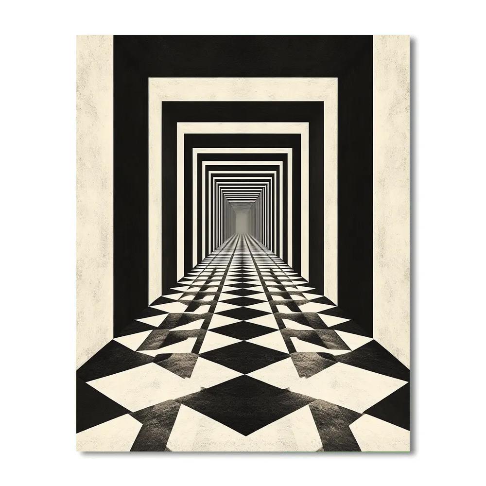 M.C. Escher Inspired Infinite Hexagonal Cascade painting number kit