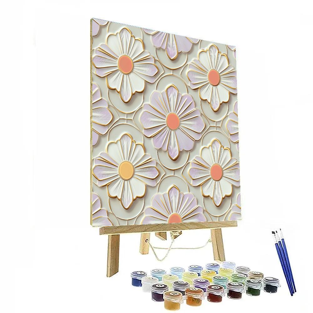 Alphonse Mucha Inspired Dawn Of Petal Geometry painting number kit