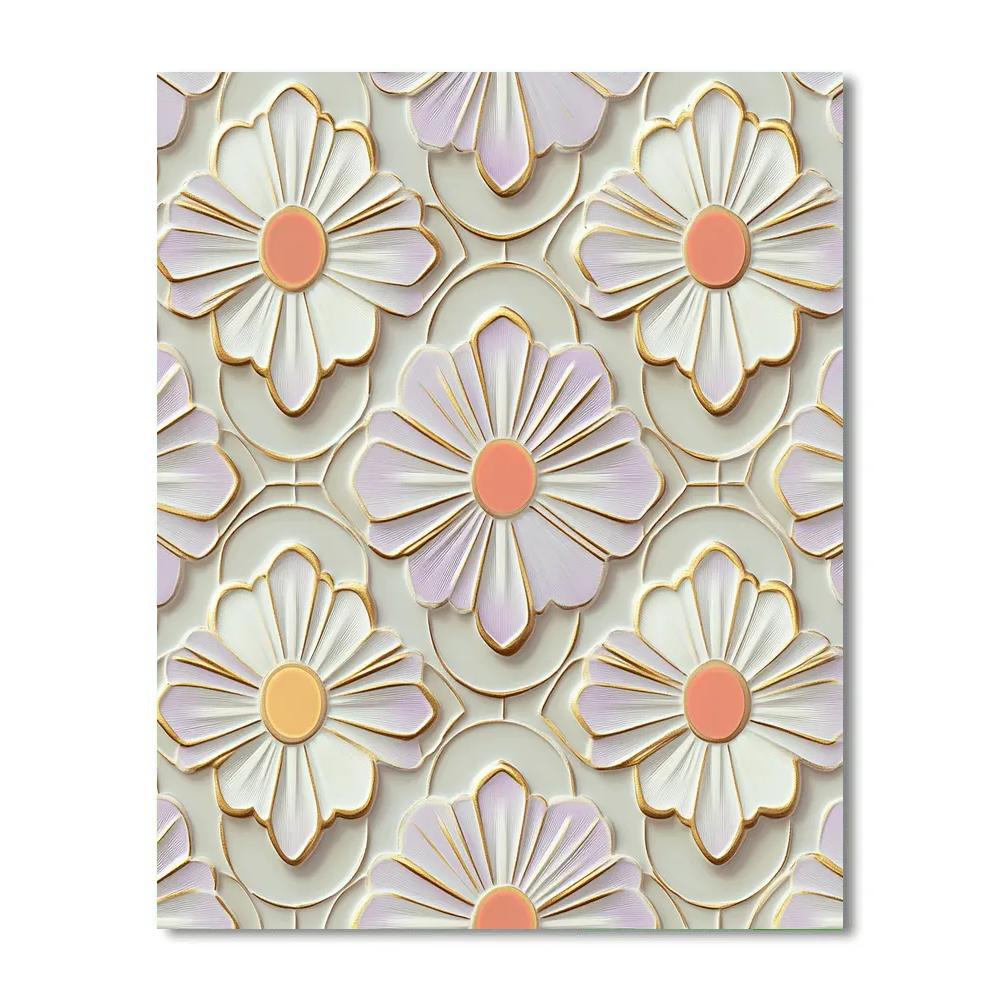 Alphonse Mucha Inspired Dawn Of Petal Geometry painting number kit