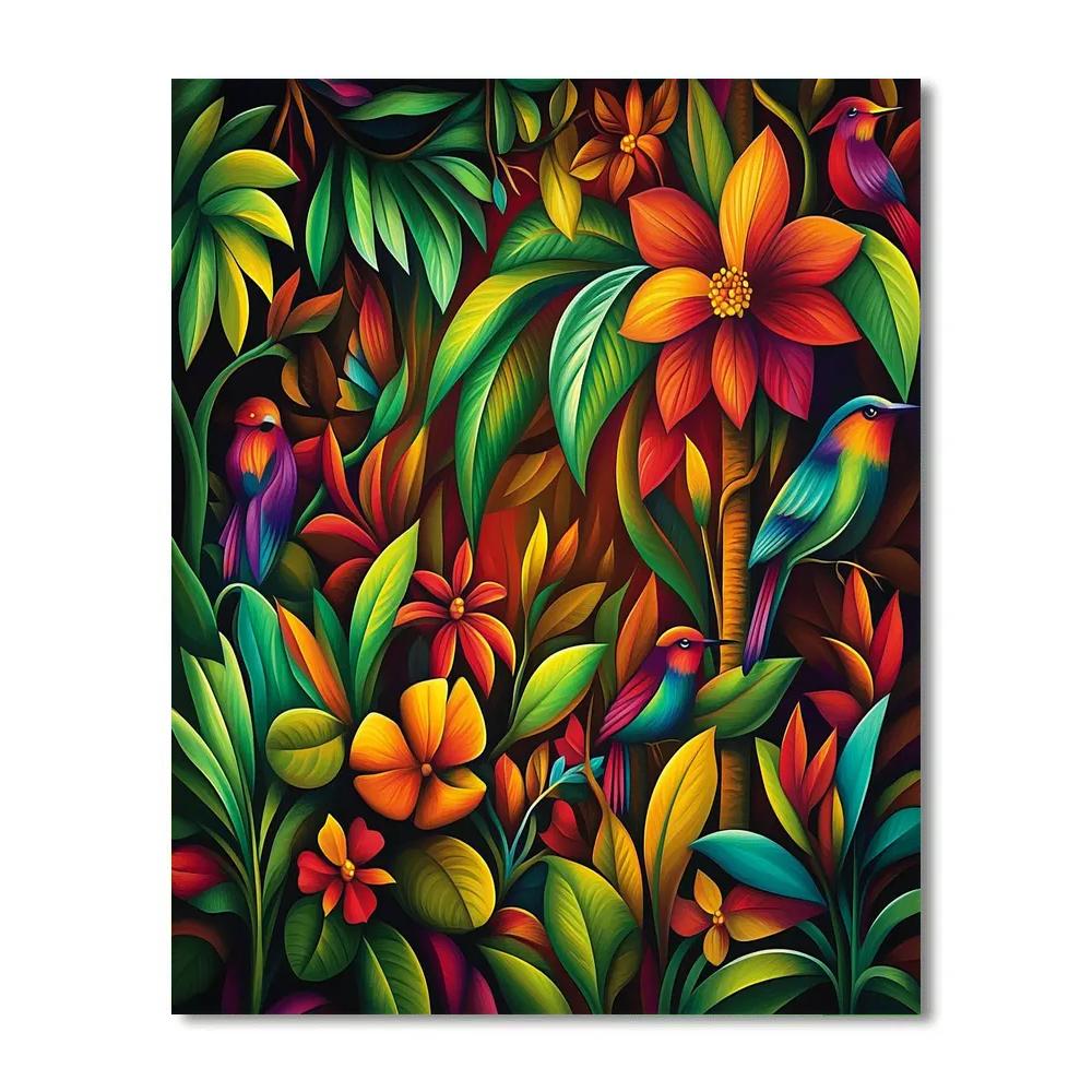 Frida Kahlo Inspired Enchanted Jungle paint by numbers