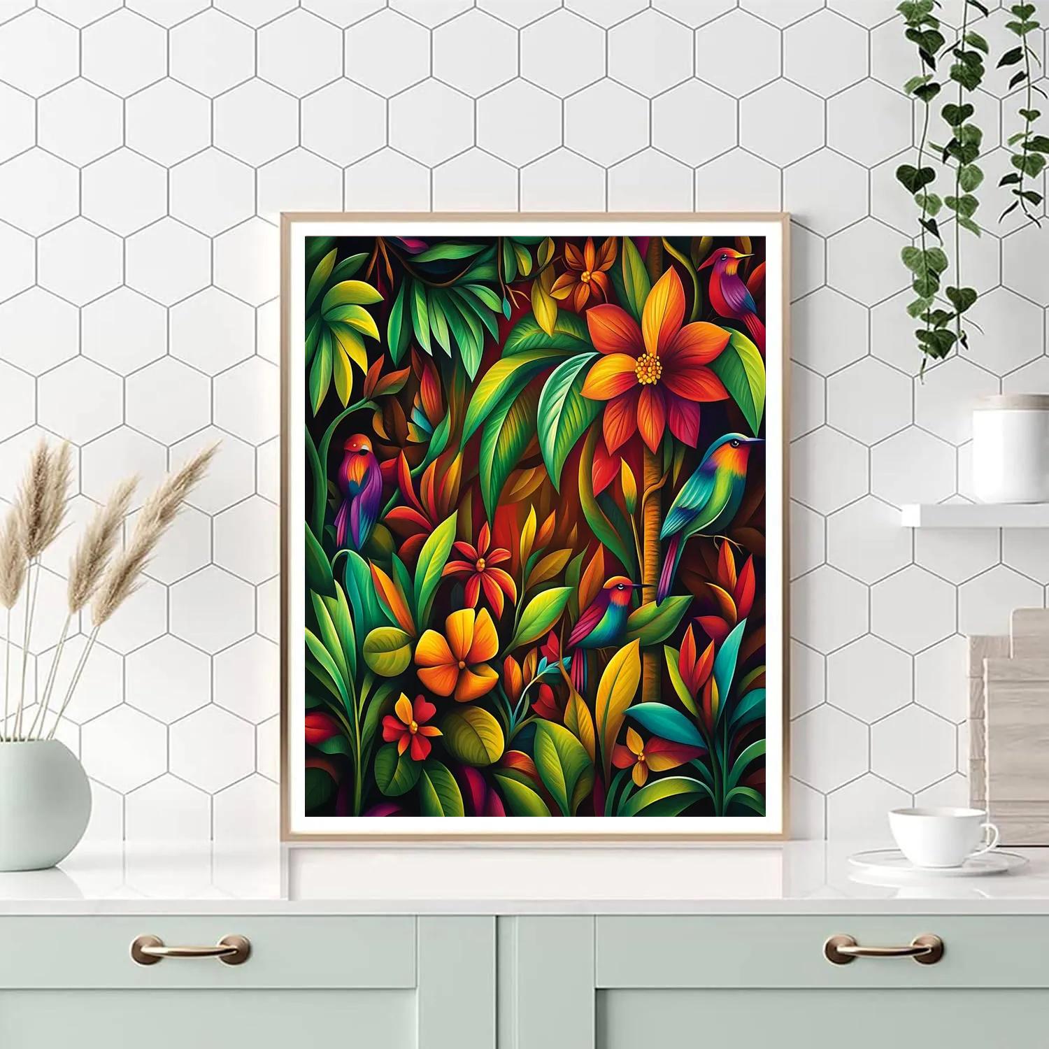 Frida Kahlo Inspired Enchanted Jungle paint by numbers