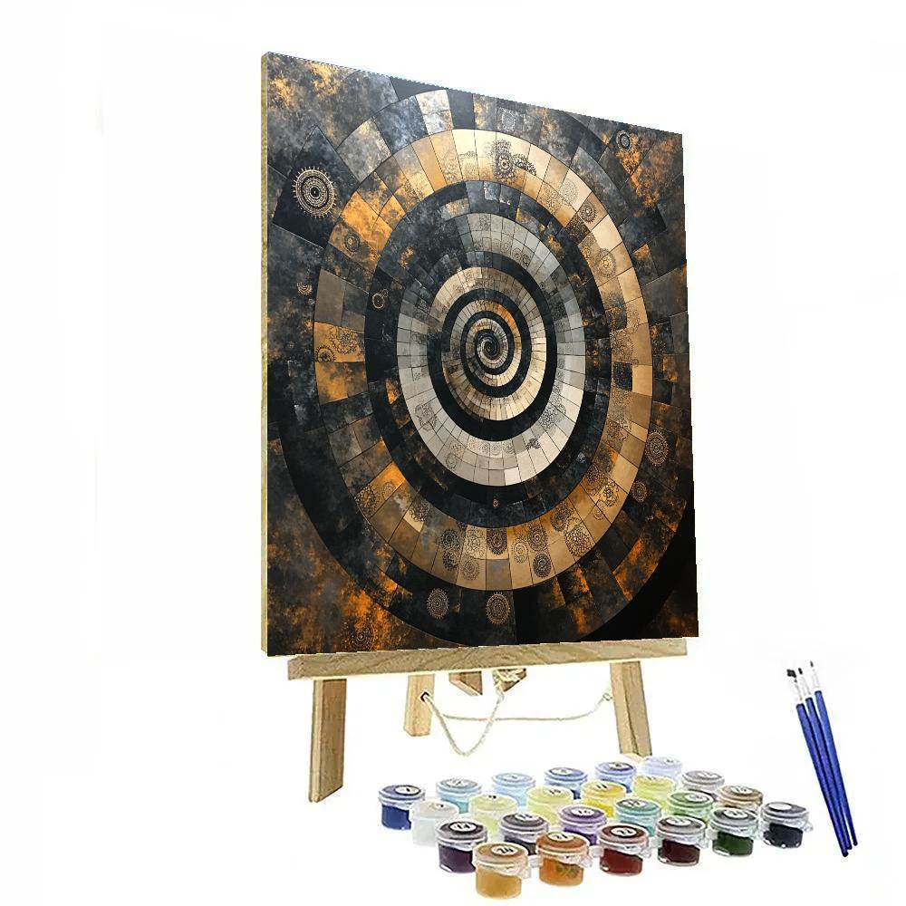 M.C. Escher Inspired Entropy Clockwork Spiral paint by color