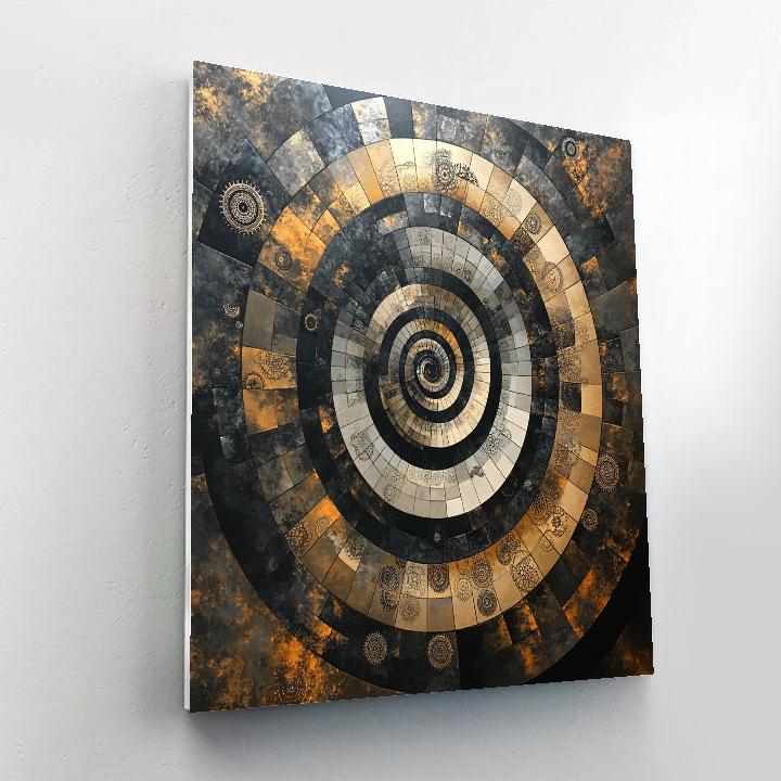 M.C. Escher Inspired Entropy Clockwork Spiral paint by color