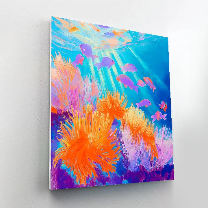 Edgar Degas Inspired Coral Reef Ballet DIY paint by numbers