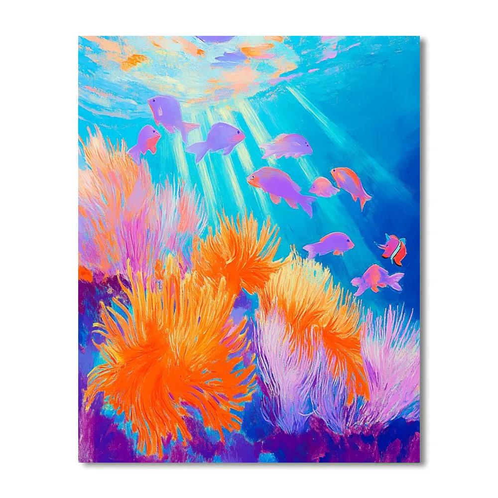 Edgar Degas Inspired Coral Reef Ballet DIY paint by numbers