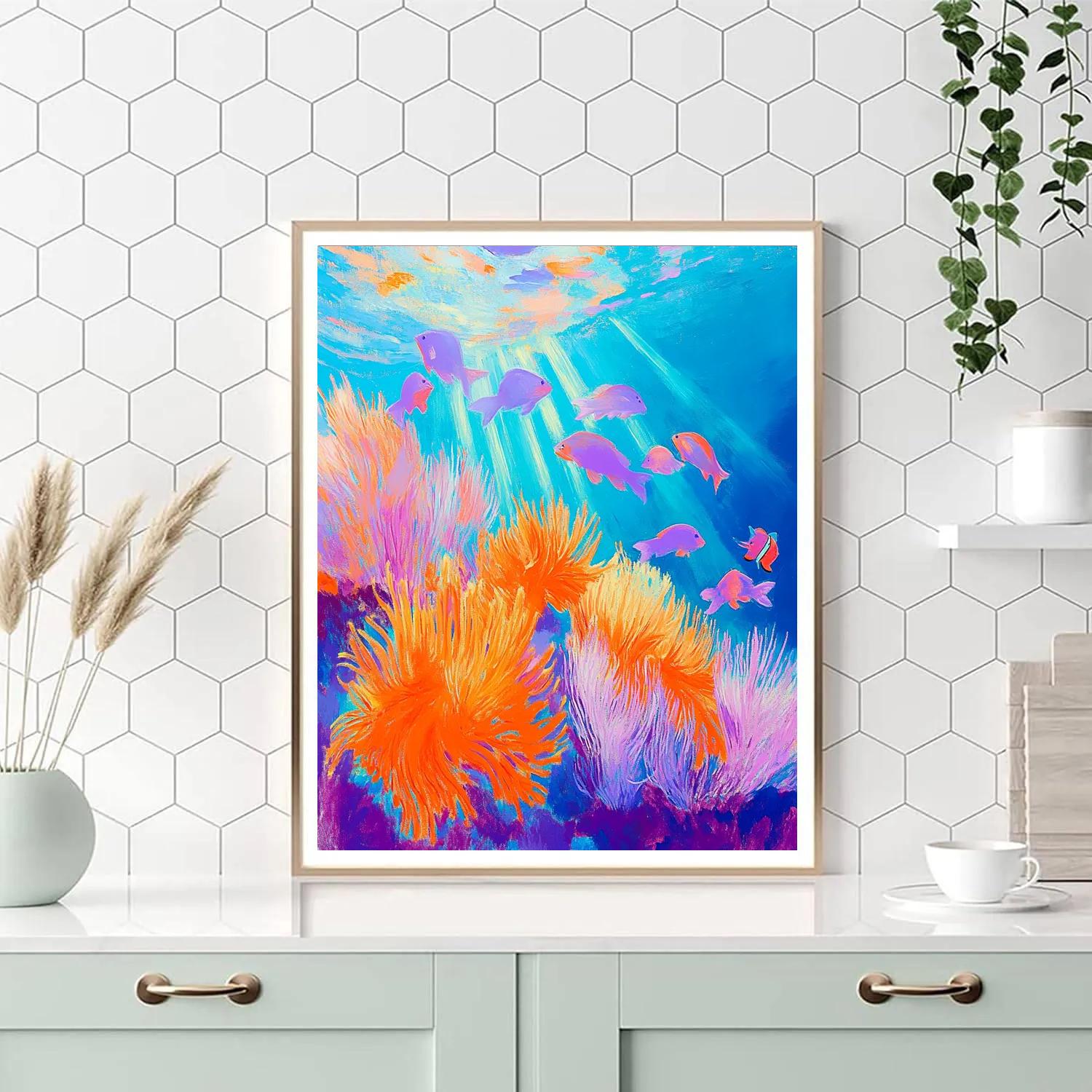 Edgar Degas Inspired Coral Reef Ballet DIY paint by numbers
