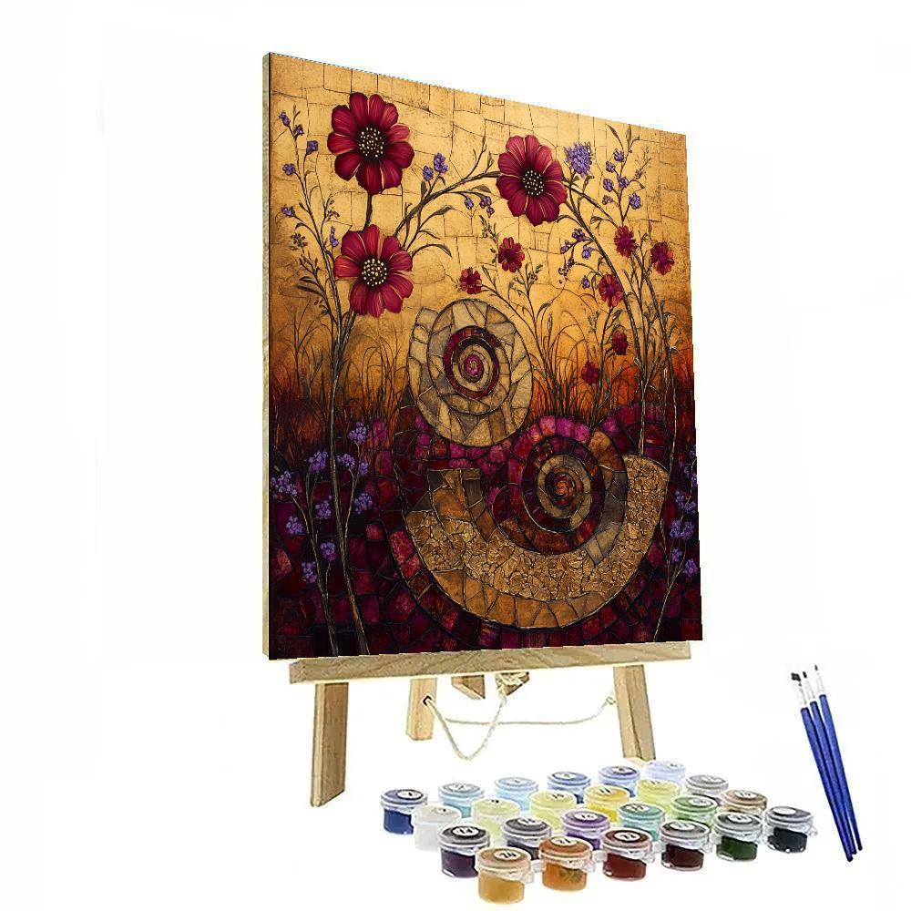 Gustav Klimt Inspired Orchard Of Memory paint by color