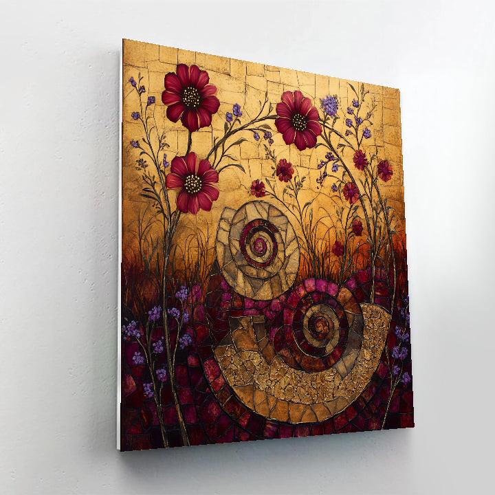 Gustav Klimt Inspired Orchard Of Memory paint by color