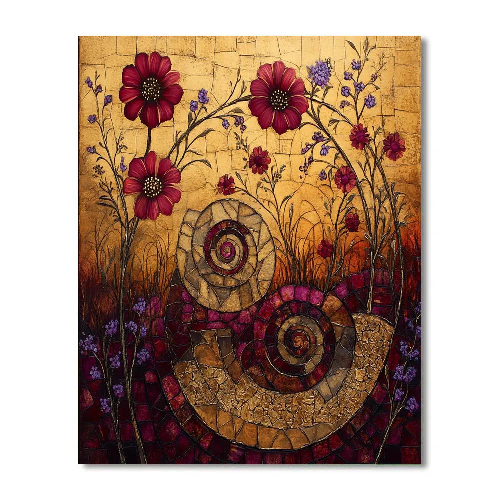 Gustav Klimt Inspired Orchard Of Memory paint by color