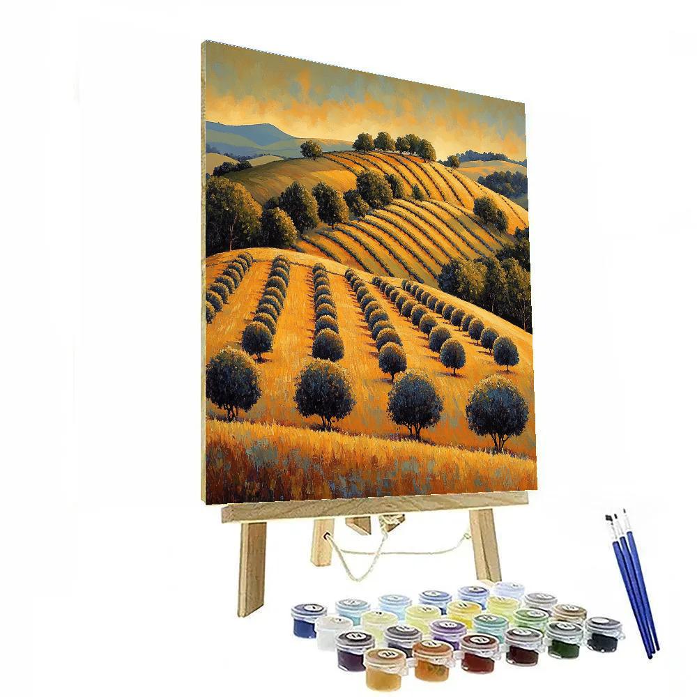 Paul Cézanne Inspired Provençal Orchard Dusk DIY paint by numbers