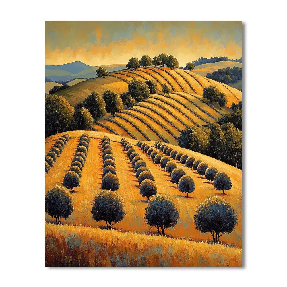 Paul Cézanne Inspired Provençal Orchard Dusk DIY paint by numbers