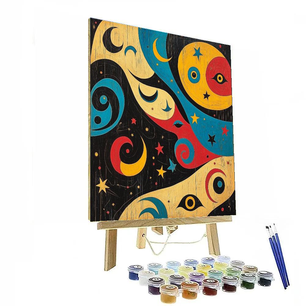 Joan Miró Inspired Cosmic Harmony DIY paint by numbers