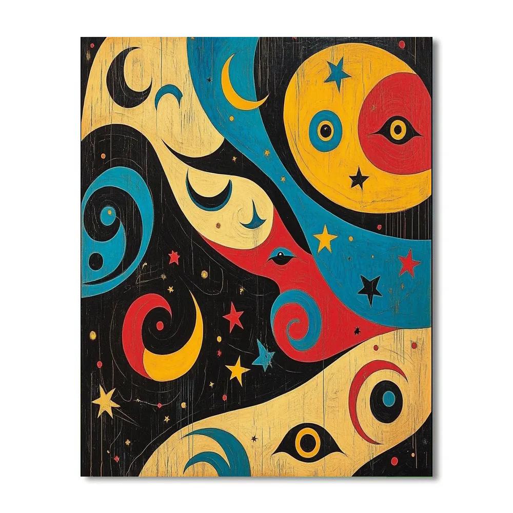 Joan Miró Inspired Cosmic Harmony DIY paint by numbers