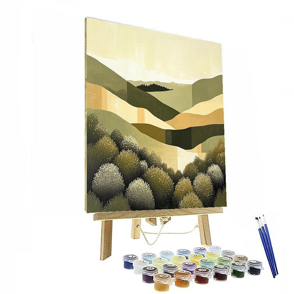 Paul Cézanne Inspired Geometric Valley Study Number painting