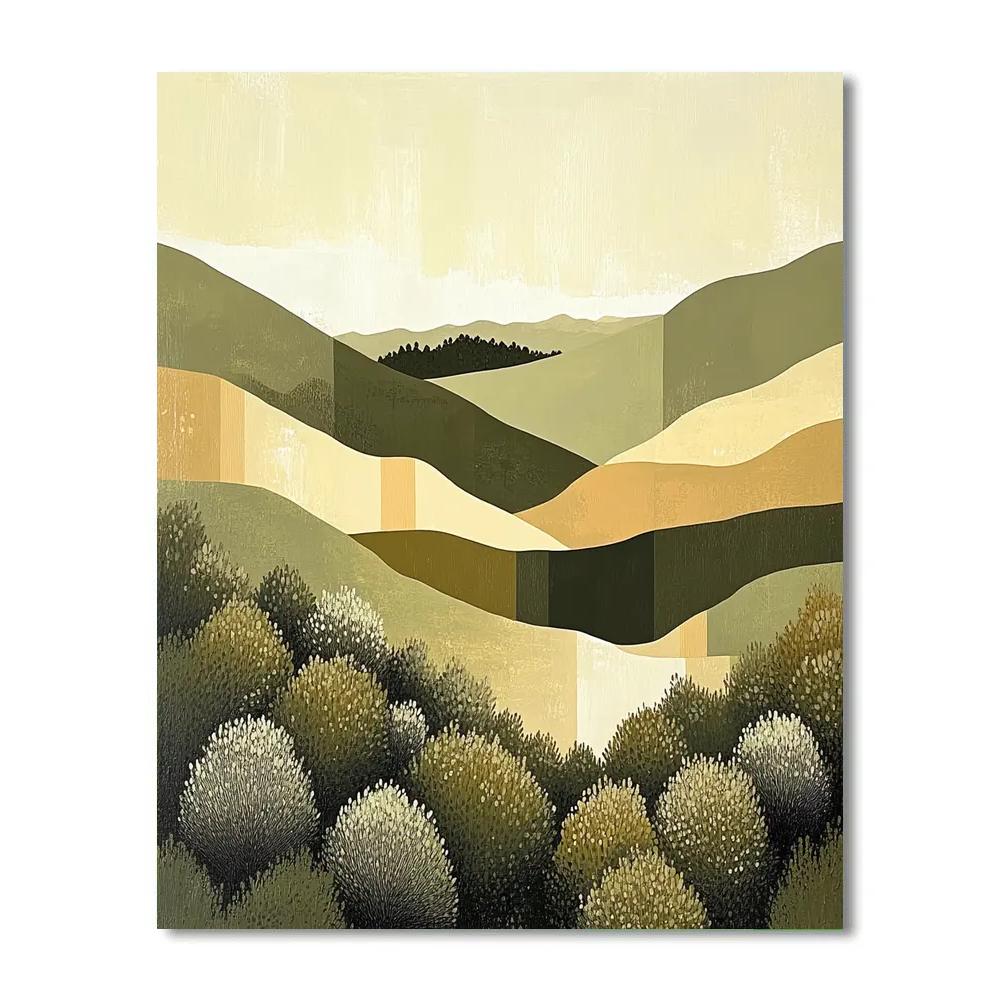 Paul Cézanne Inspired Geometric Valley Study Number painting