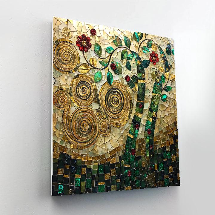 Gustav Klimt Inspired Celestial Garden Mosaic Paint by numbers art