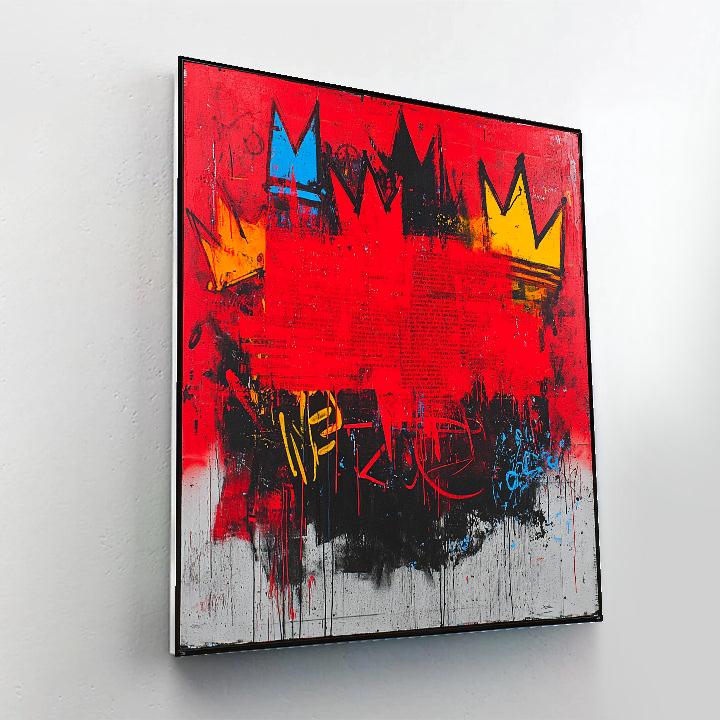 Jean-Michel Basquiat Inspired Urban Crown Cosmos Number painting