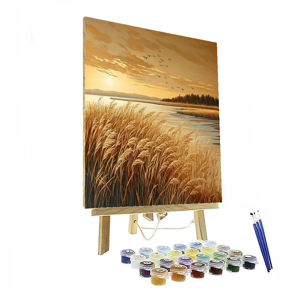 Hiroshige Inspired Autumn Reed Panorama Paint by numbers kits