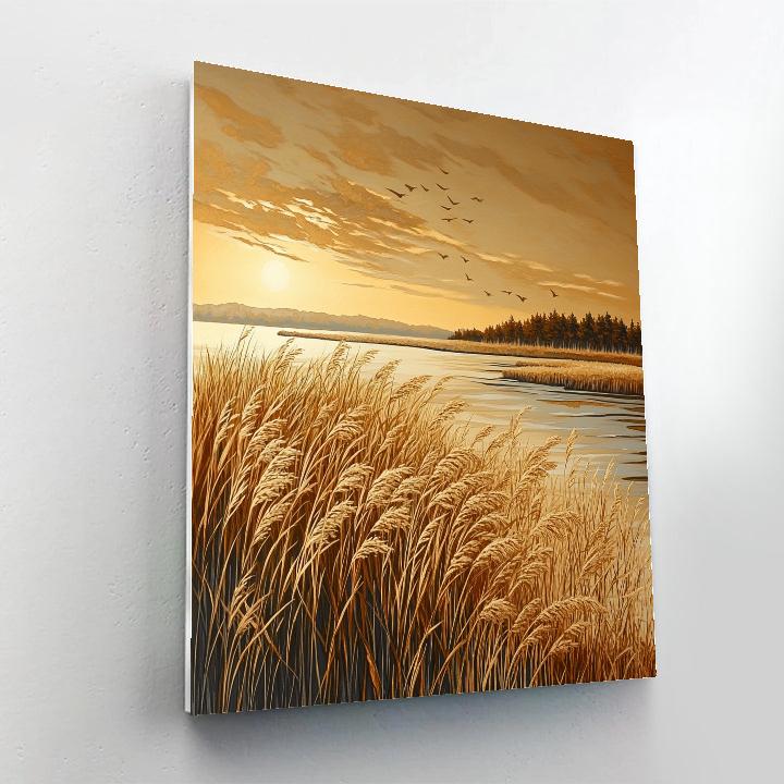 Hiroshige Inspired Autumn Reed Panorama Paint by numbers kits