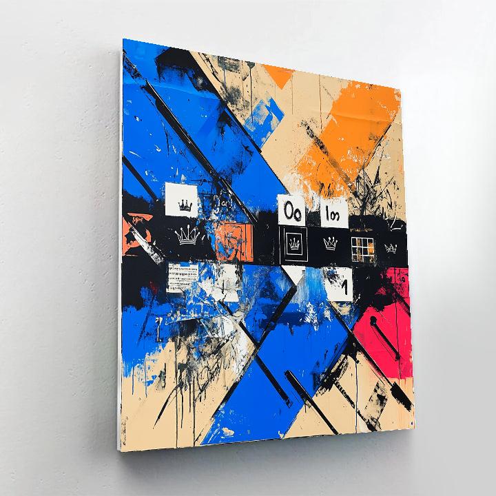 Jean-Michel Basquiat Inspired Fractured Identity Matrix paint by color