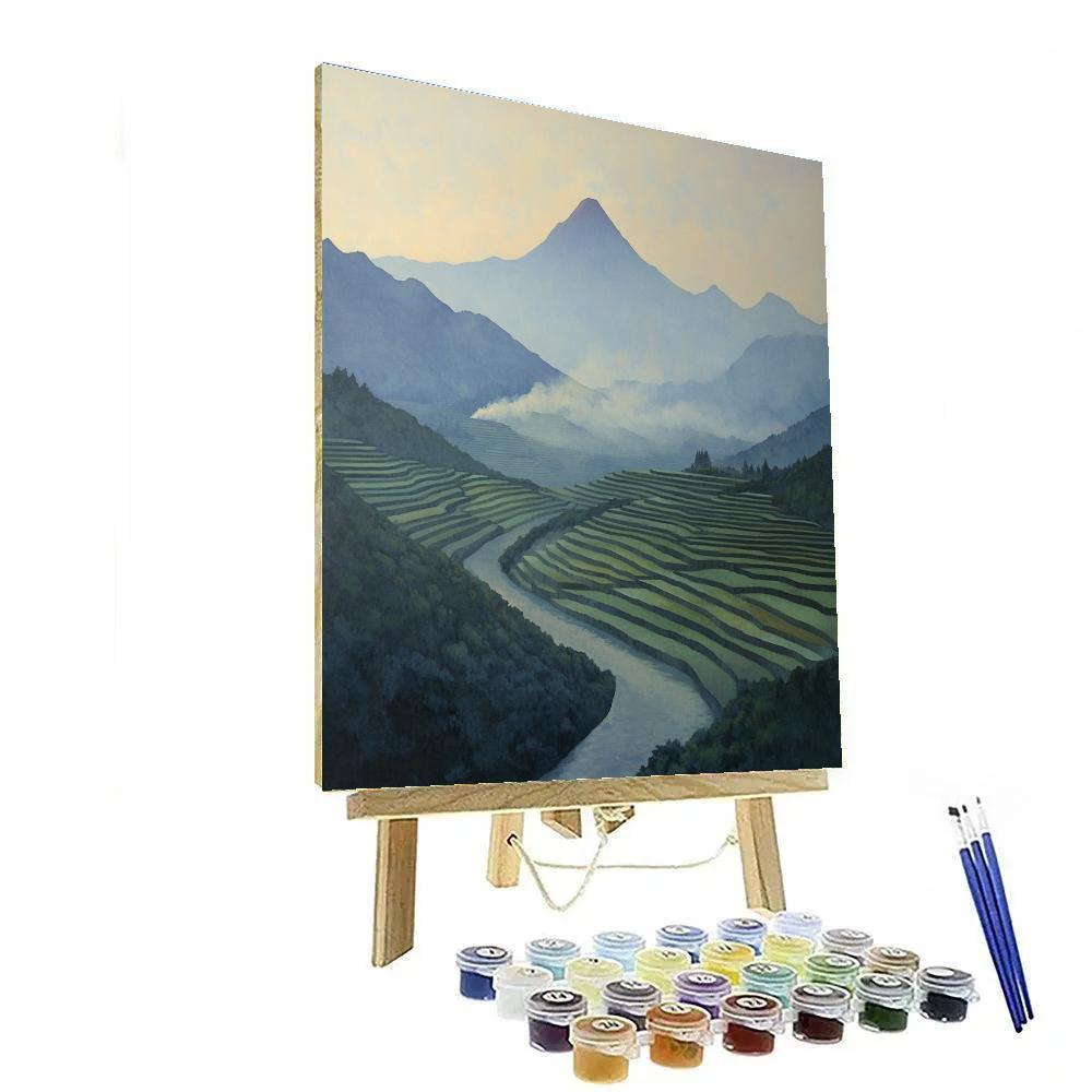 Hiroshige Inspired Distant Volcano Mists Painting by numbers kit
