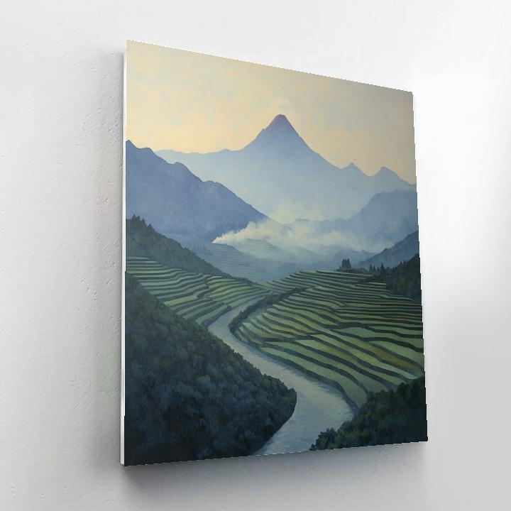 Hiroshige Inspired Distant Volcano Mists Painting by numbers kit