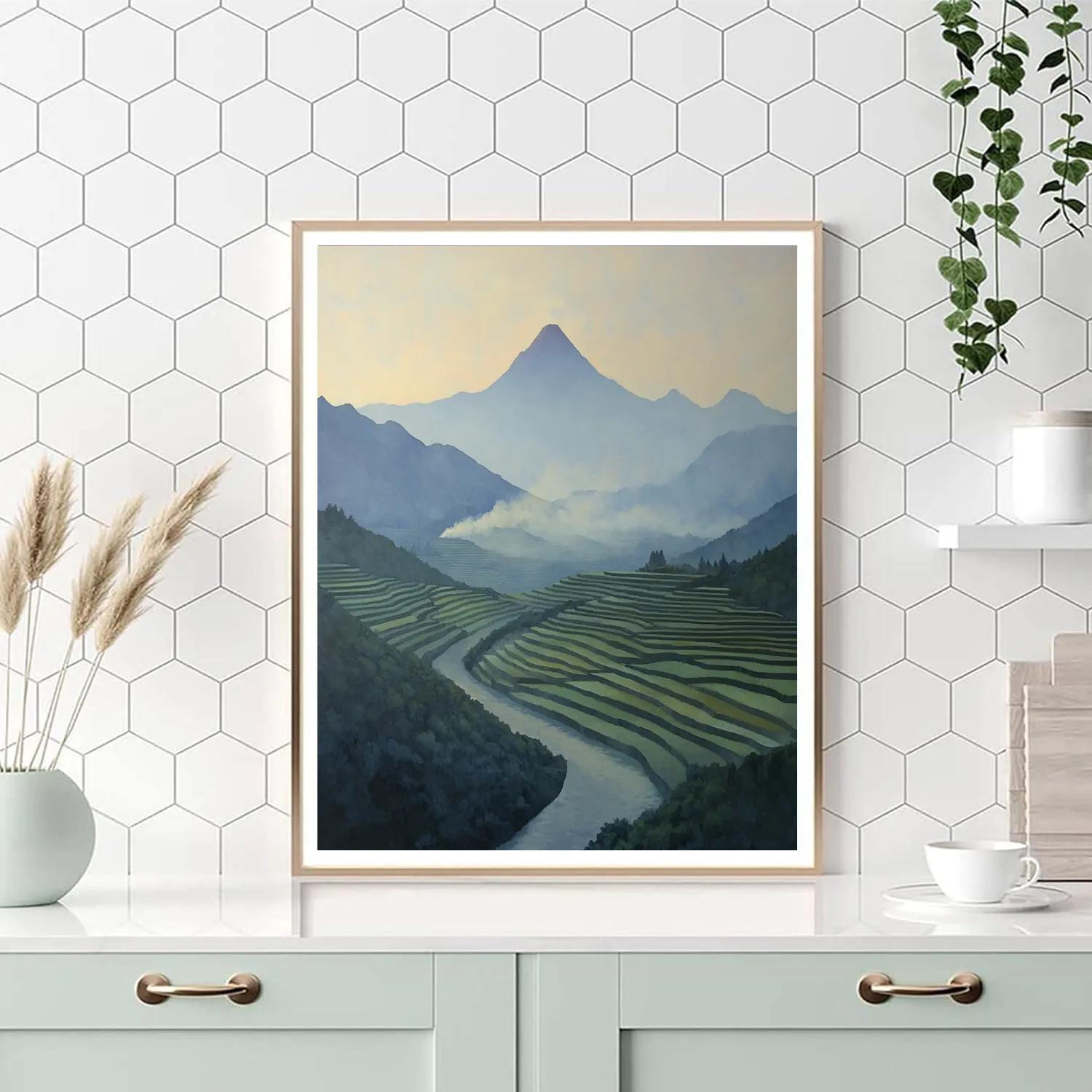 Hiroshige Inspired Distant Volcano Mists Painting by numbers kit