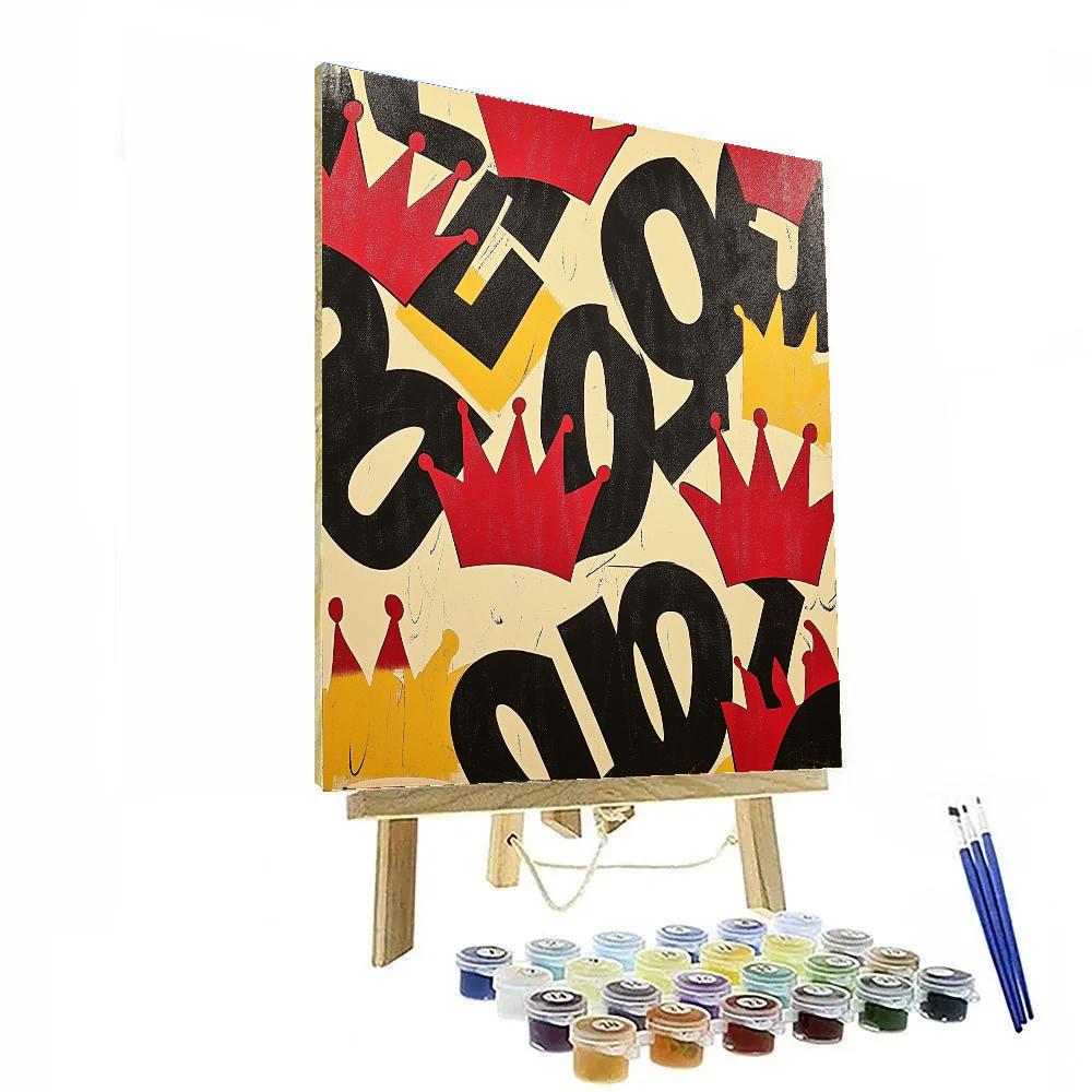 Jean-Michel Basquiat Inspired Neon Rhythm Allegory Painting by numbers kit