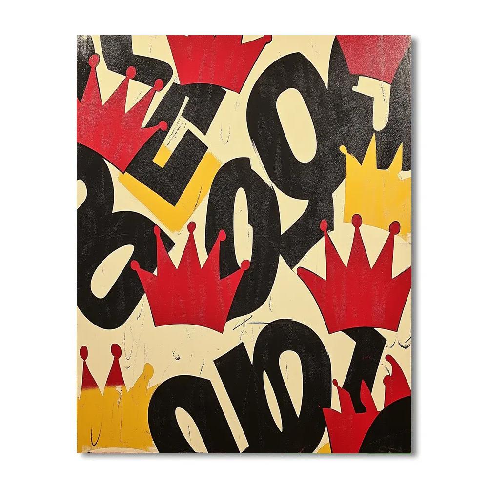 Jean-Michel Basquiat Inspired Neon Rhythm Allegory Painting by numbers kit